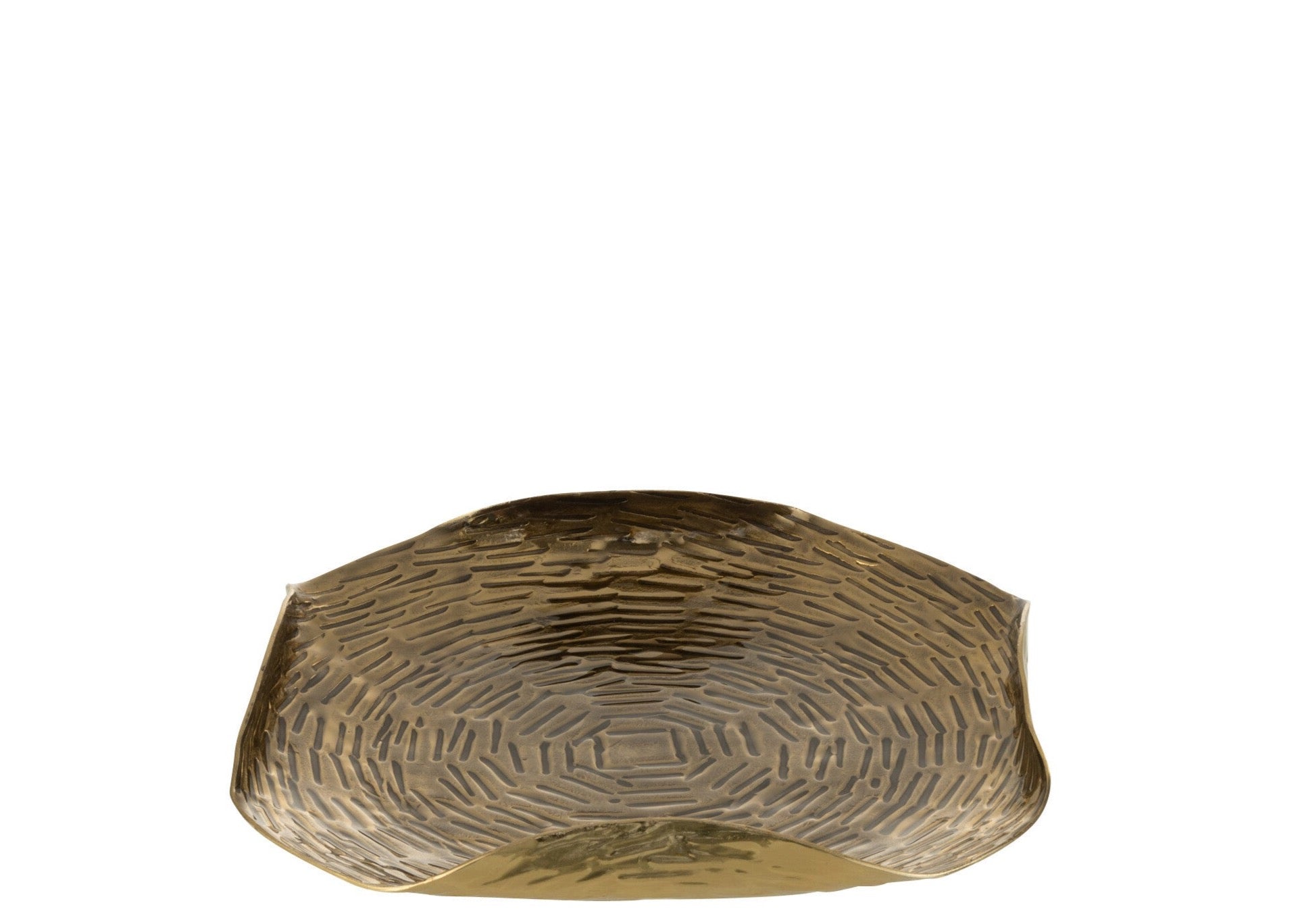 6er Set Runde Tabletts mit Gefalteten Rändern in Gold