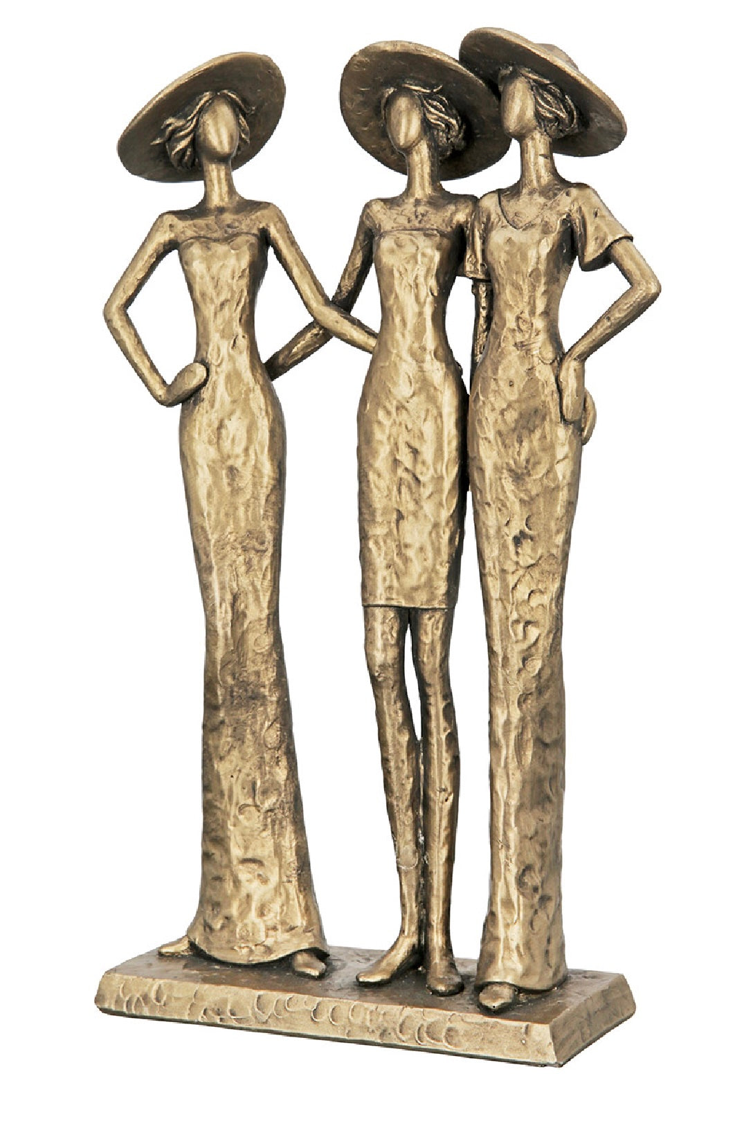 Dekofigur Three Divas Skulptur Gold Damen 30cm