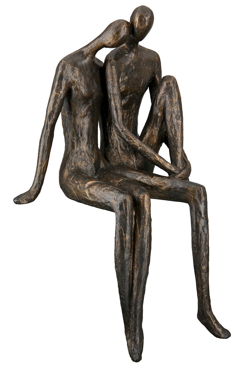 Decoratief figuur randzittend, sculptuur XL Koppel