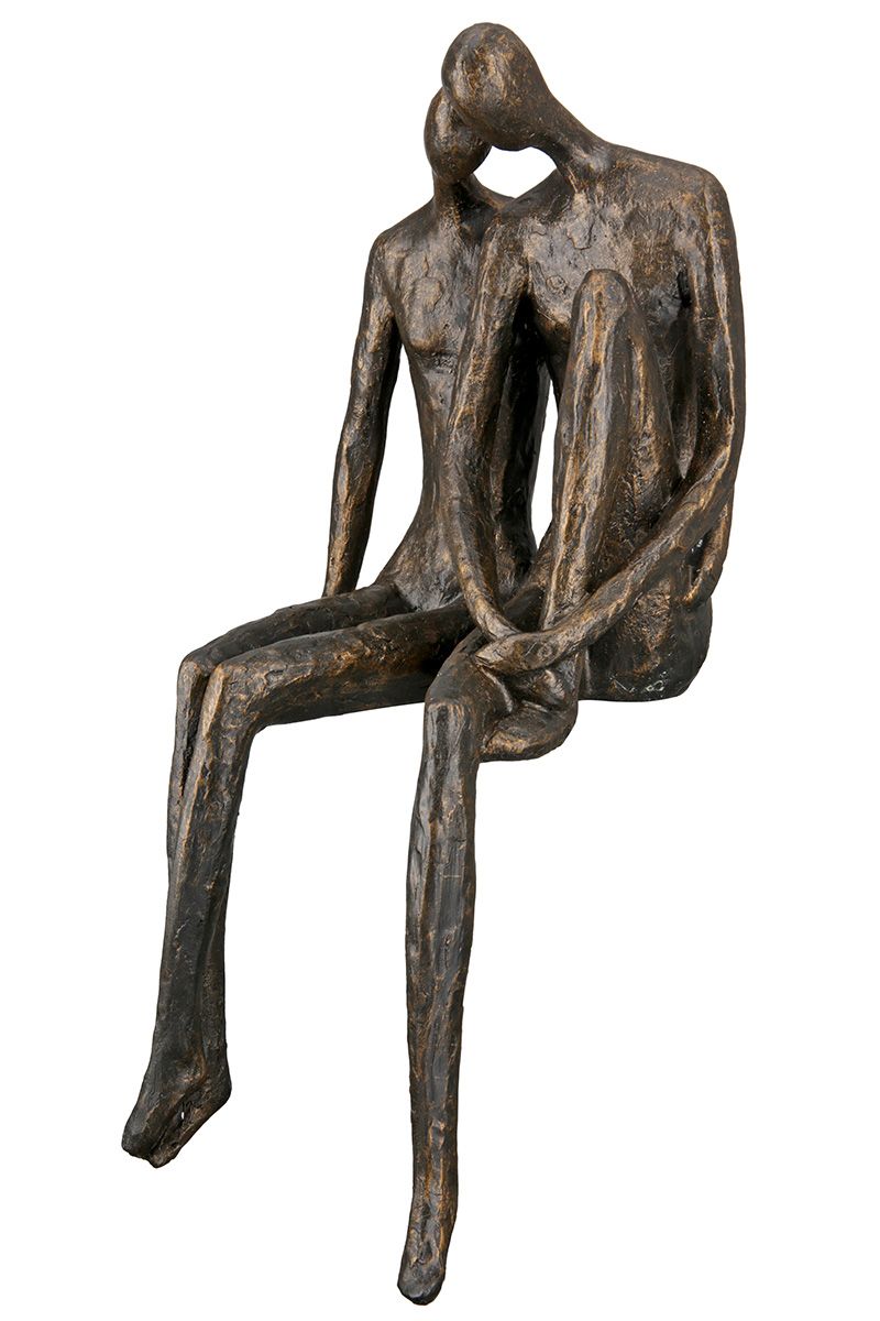 Decoratief figuur randzittend, sculptuur XL Koppel