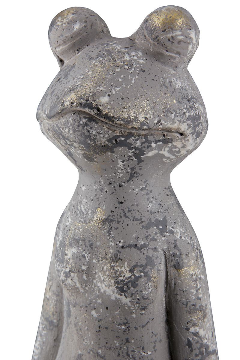 Zen-Gartenfrosch aus Magnesia - Wetterfeste Dekofigur für den Außenbereich