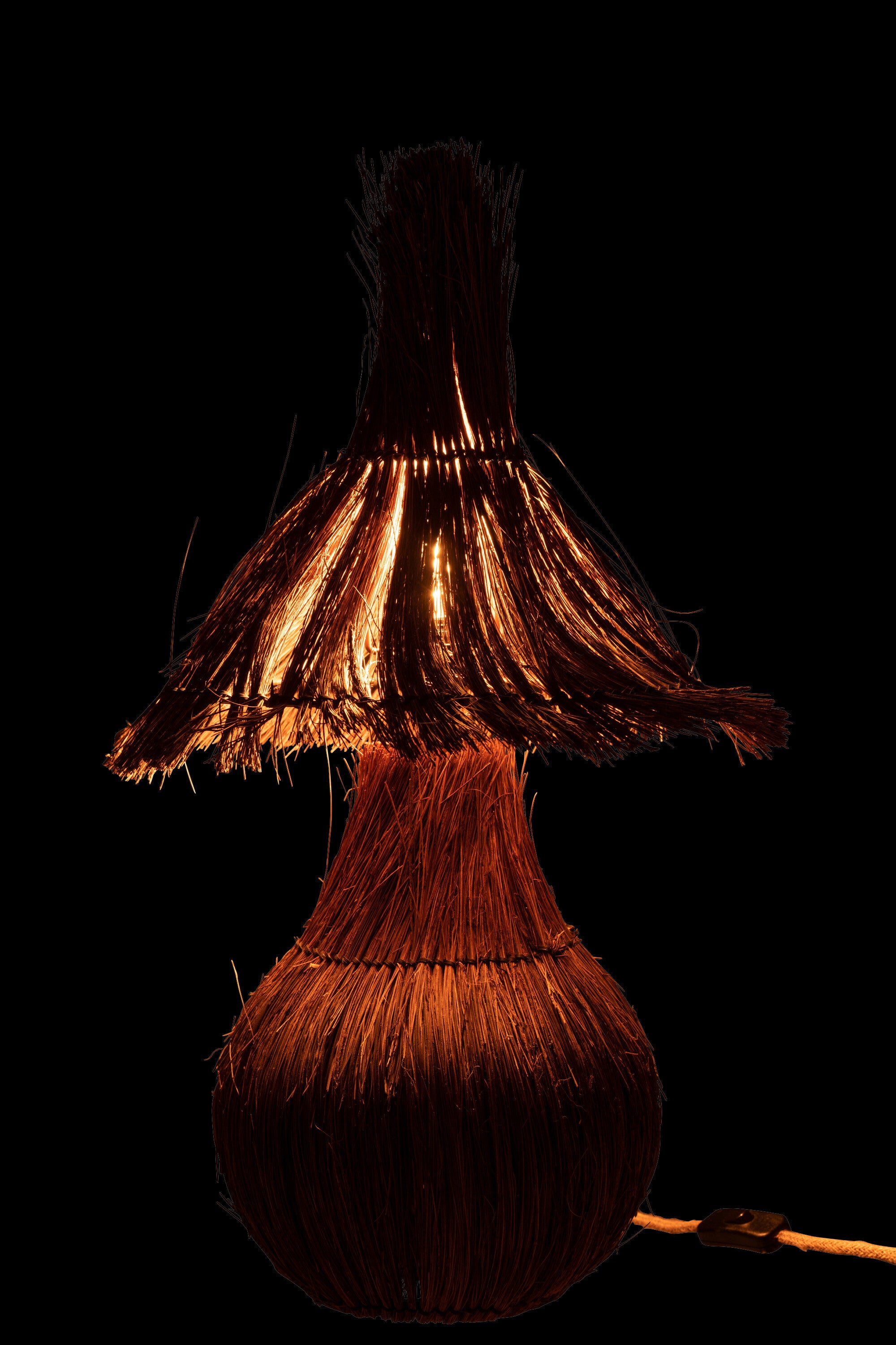 Exklusives 2er Set Tischlampe Tropisch - Bohemian Eleganz in Braun