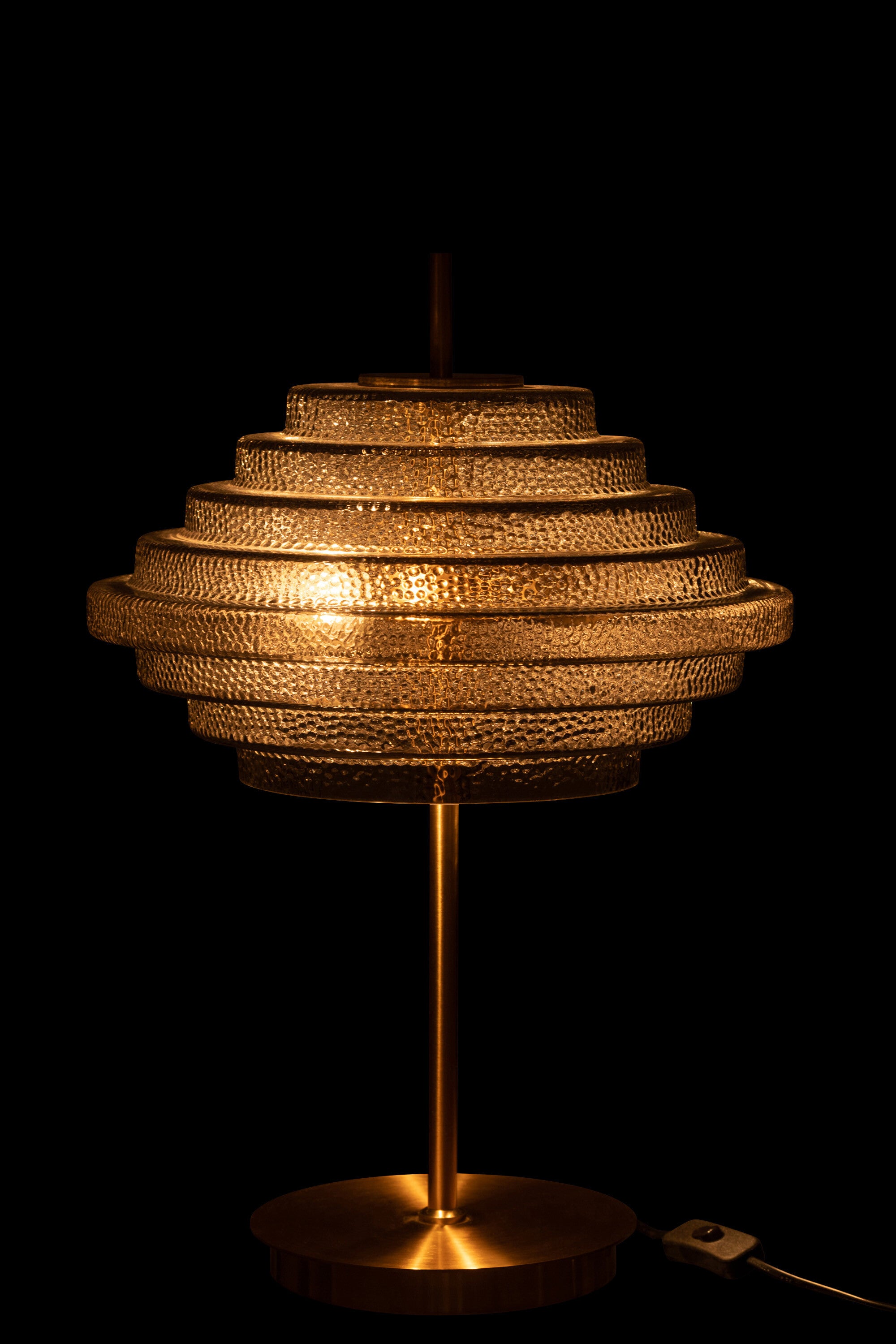 Tischlampe LED in Gold mit Rauchigem Metall Glas – Elegante Beleuchtung für modernes Ambiente