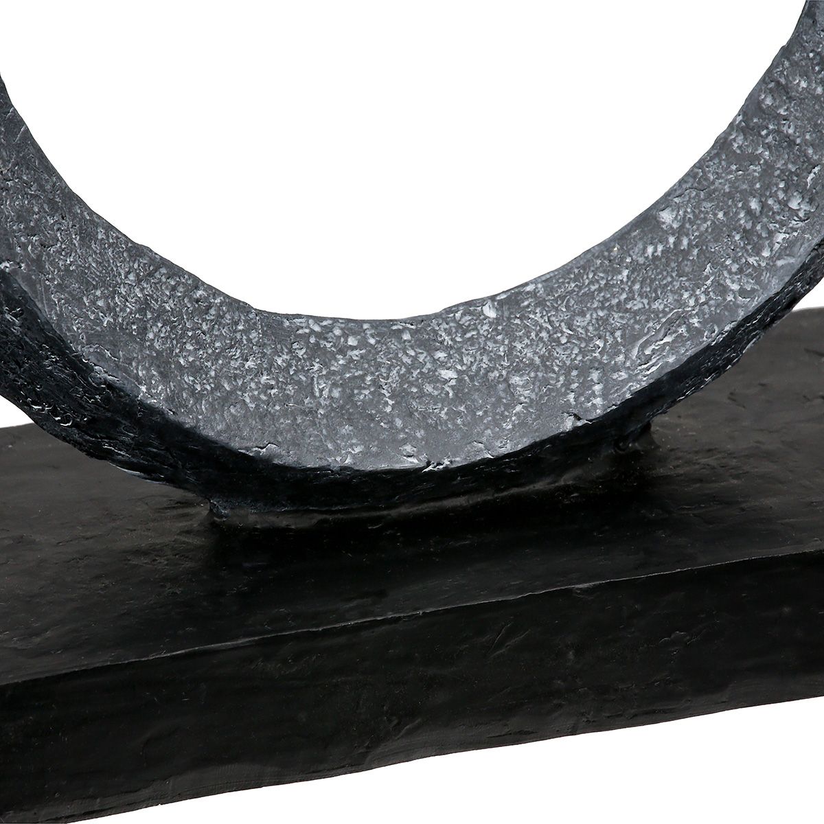 Moderne Skulptur Läufer auf Kreisen – Anthrazit und Kupferfarben