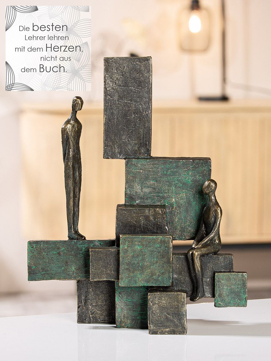 Skulptur Teaching Lehrer Geschenk Deko Herz Zitat Kunstharz