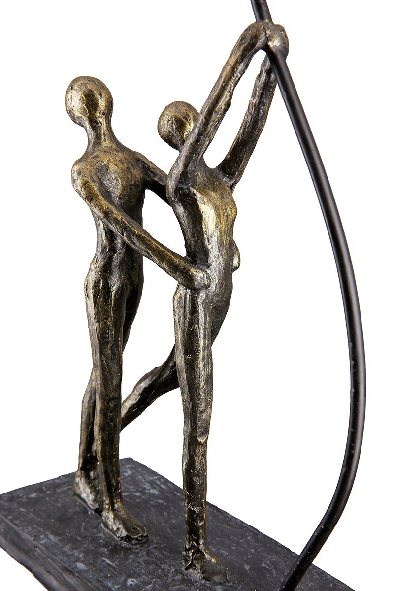 Inspirierende Skulptur Love Balloon - Bronze/Silber mit Liebesbotschaft und Base