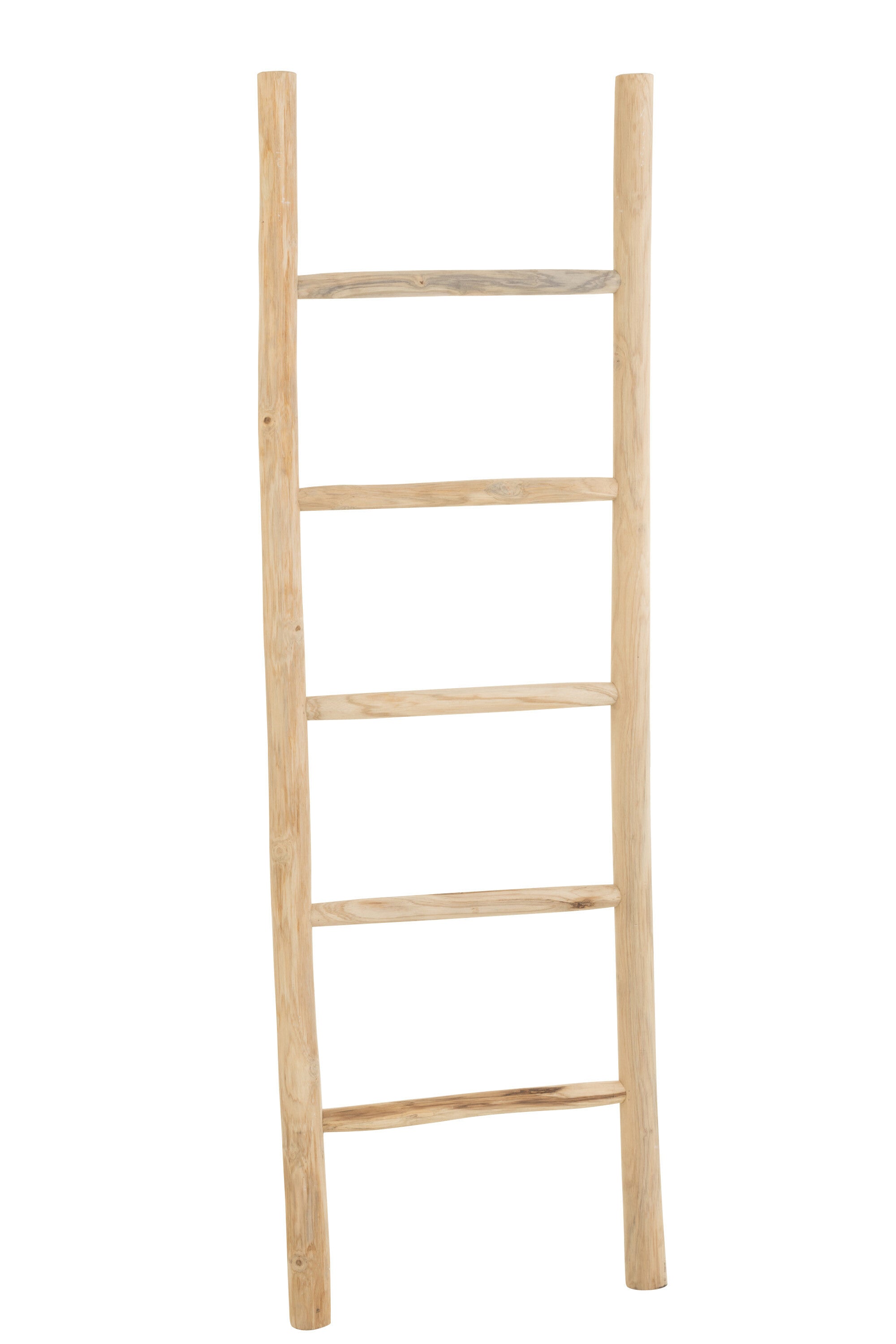 2er Set Naturbelassene Leitern aus Teakholz - 158 cm Höhe