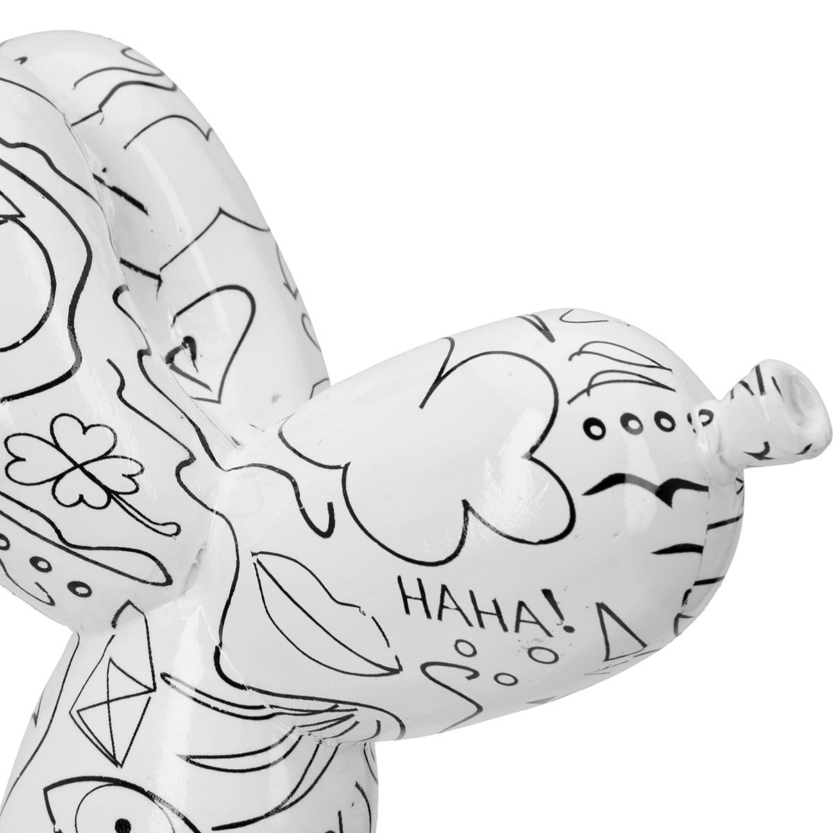 Moderne Ballonhund Skulptur mit Einliniendesign, Weiß