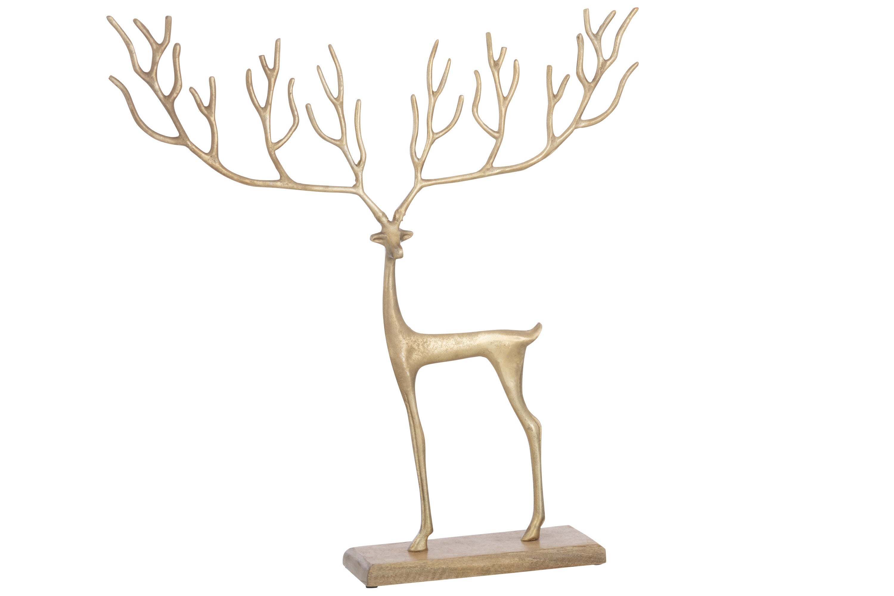 Golden Reindeer Deer with Graphic Antlers