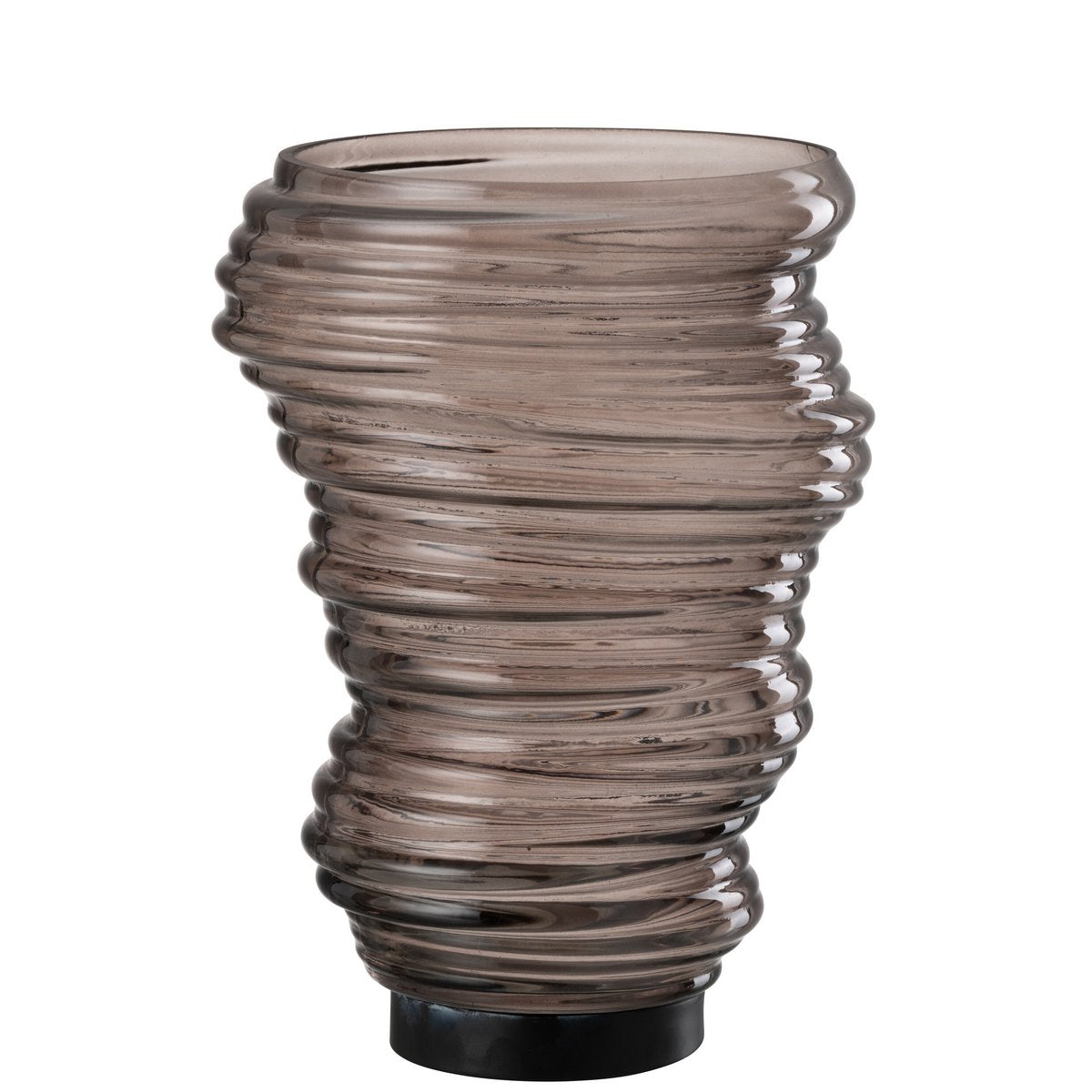 Vase Windlicht Tornado Glas Grau 27.5 cm