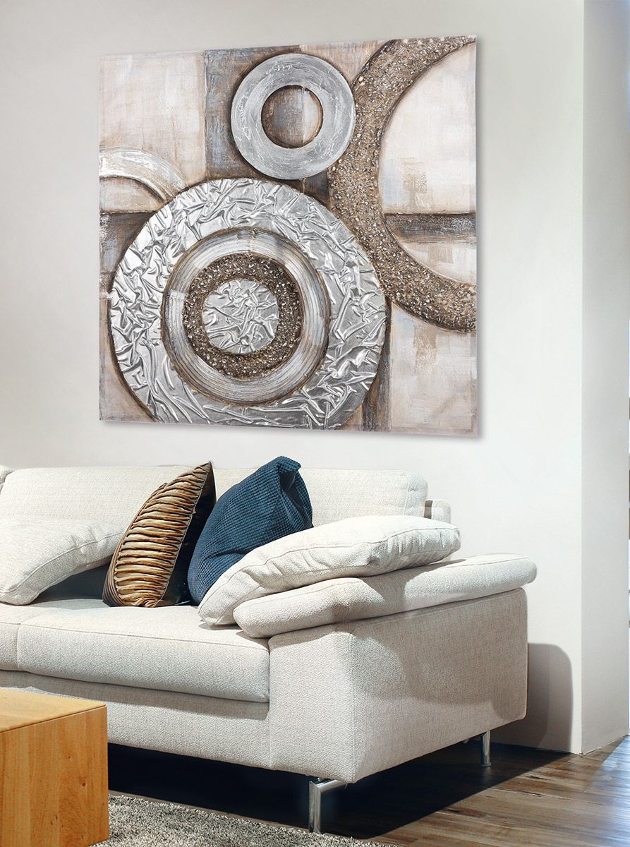 Hand-painted canvas picture Tumarin 100x100 cm, craftsmanship and elegant design