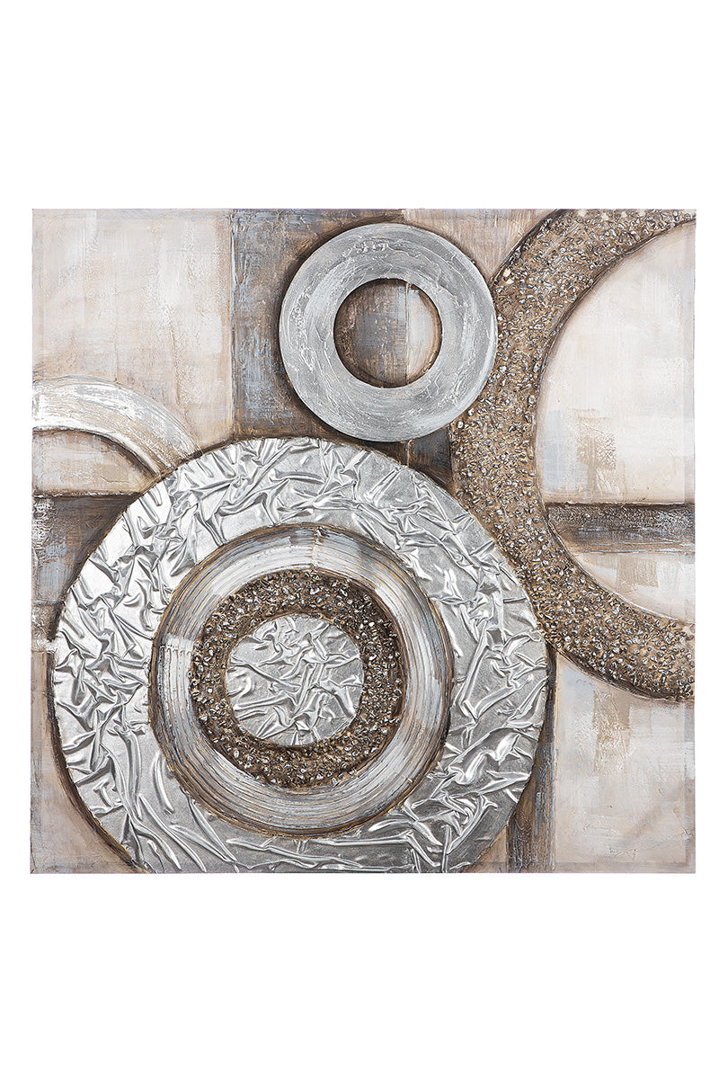 Handbemaltes Leinwandbild Tumarin 100x100 cm, Kunsthandwerk und Elegantes Design