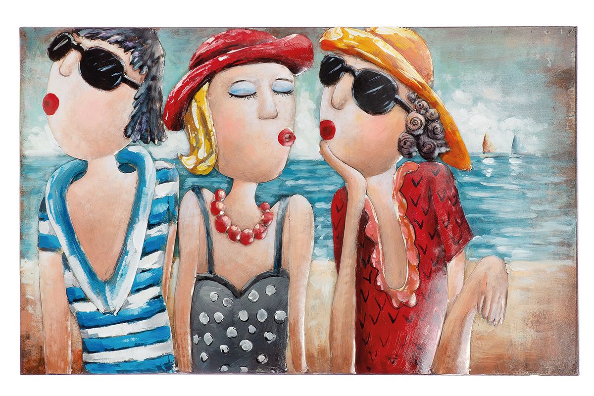 Wandbild Nizza Metall Kunst 80x50 cm Maritimes Design Riviera Stil