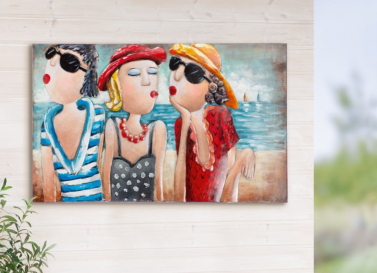 Wandbild Nizza Metall Kunst 80x50 cm Maritimes Design Riviera Stil