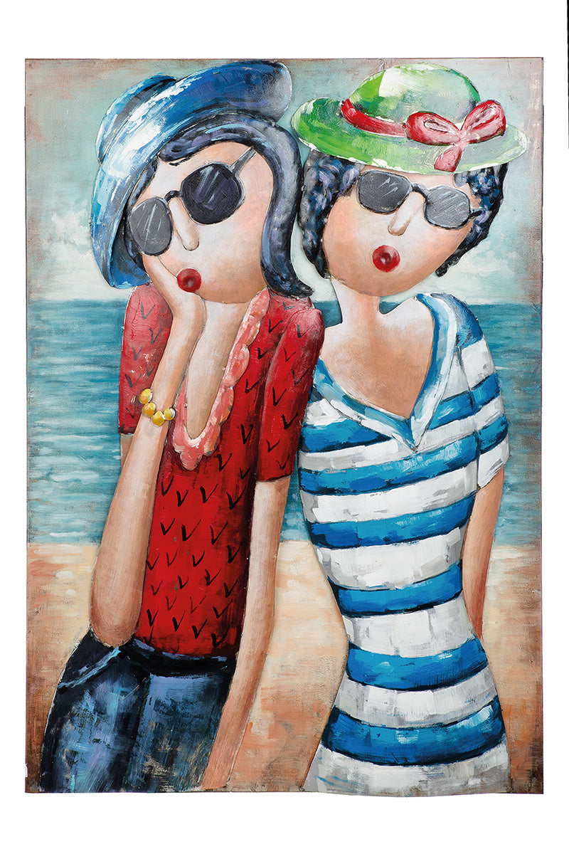 3D Metallbild Côte d'Azur 100x70cm handgearbeitet Wandbild Riviera Flair