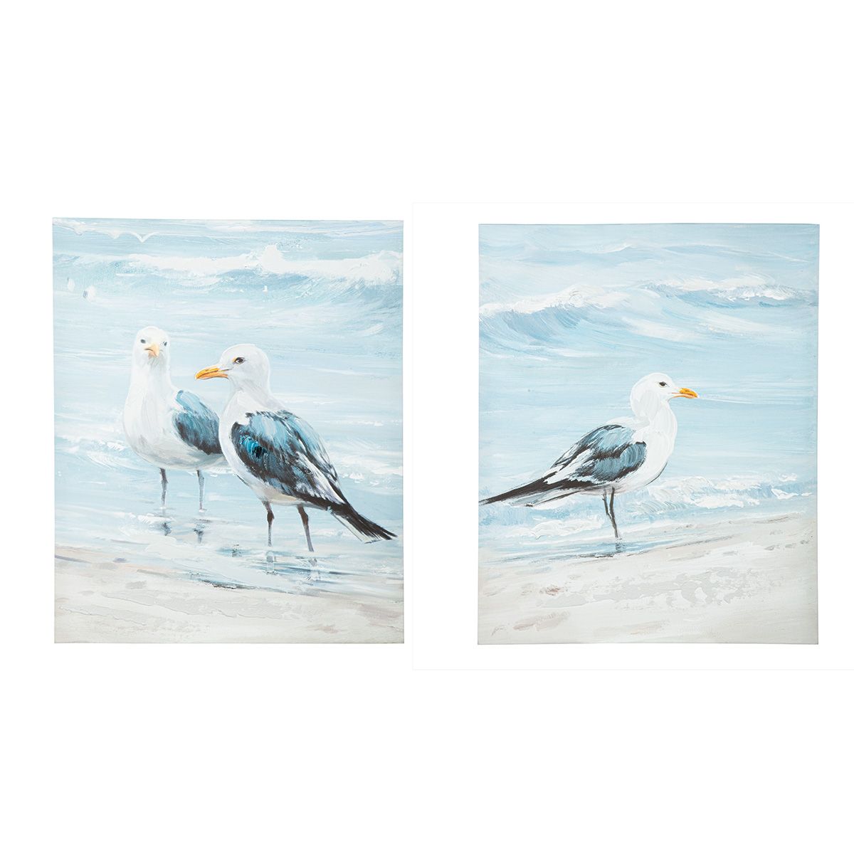 Wandbild Set Möwe Leinwand Blau Weiß 40x50cm 2-teilig