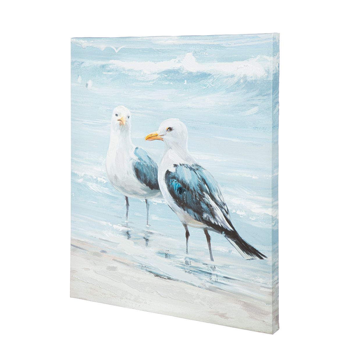 Wandbild Set Möwe Leinwand Blau Weiß 40x50cm 2-teilig