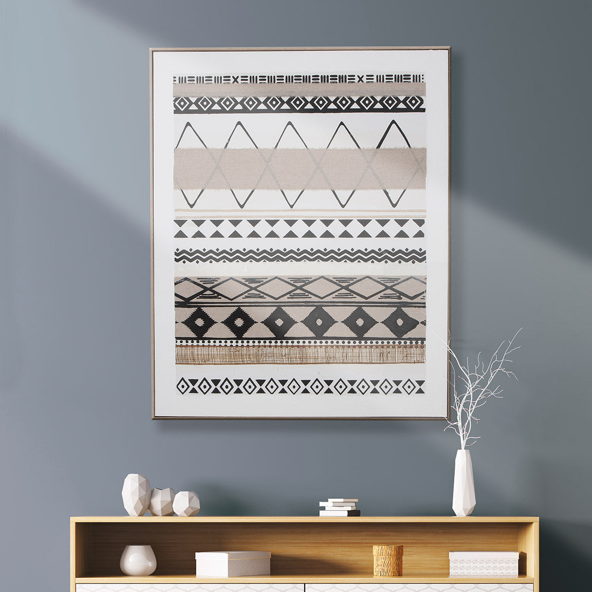 Leinwandbild Mwaki Ethno Muster modern gerahmt 82x102 cm