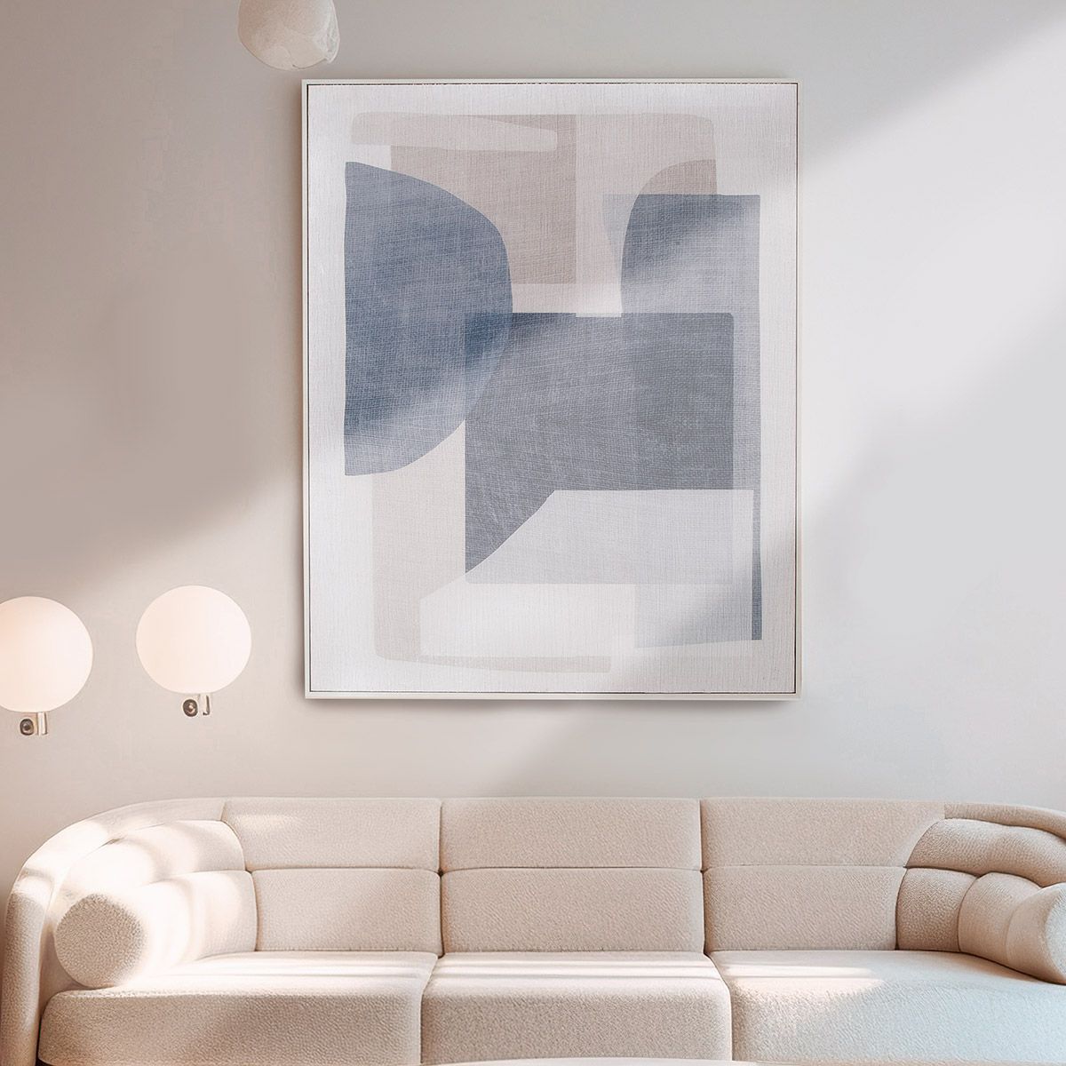 Wandbild Zerb Rechteckig Leinwand Blau Weiß 82x102 cm