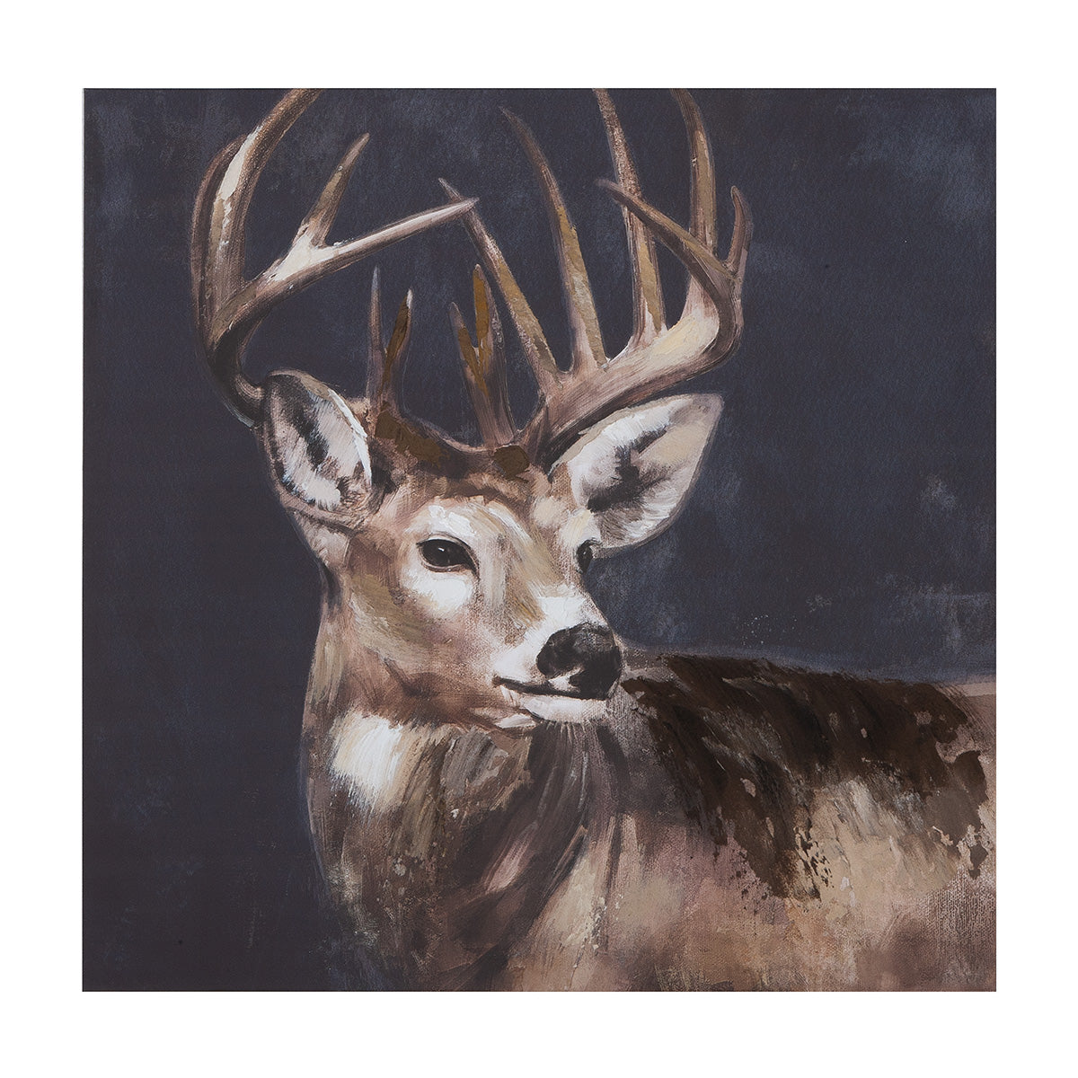 Leinwandbild Hirsch Schwarz Braun 60x60cm Quadratisch