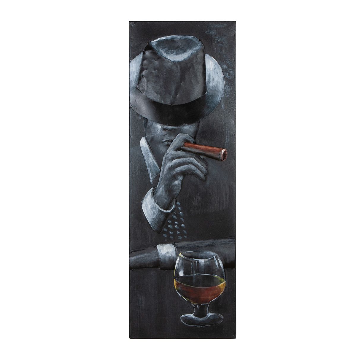 Metallbild Set Gentlemen Noir 3-teilig Schwarz 90x30cm