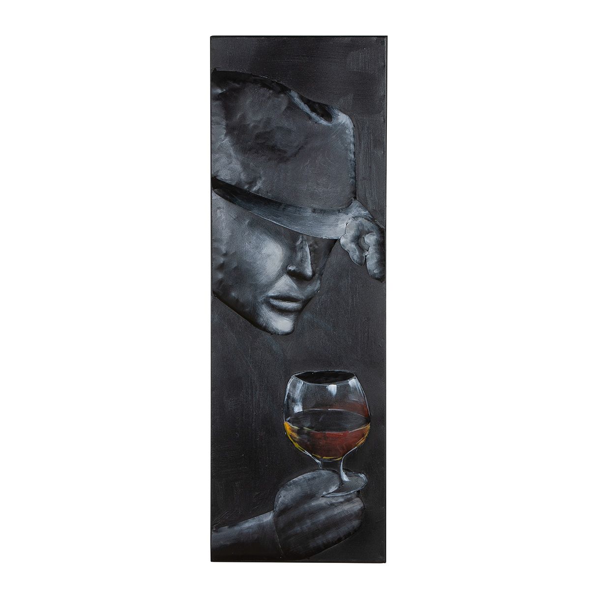 Metallbild Set Gentlemen Noir 3-teilig Schwarz 90x30cm