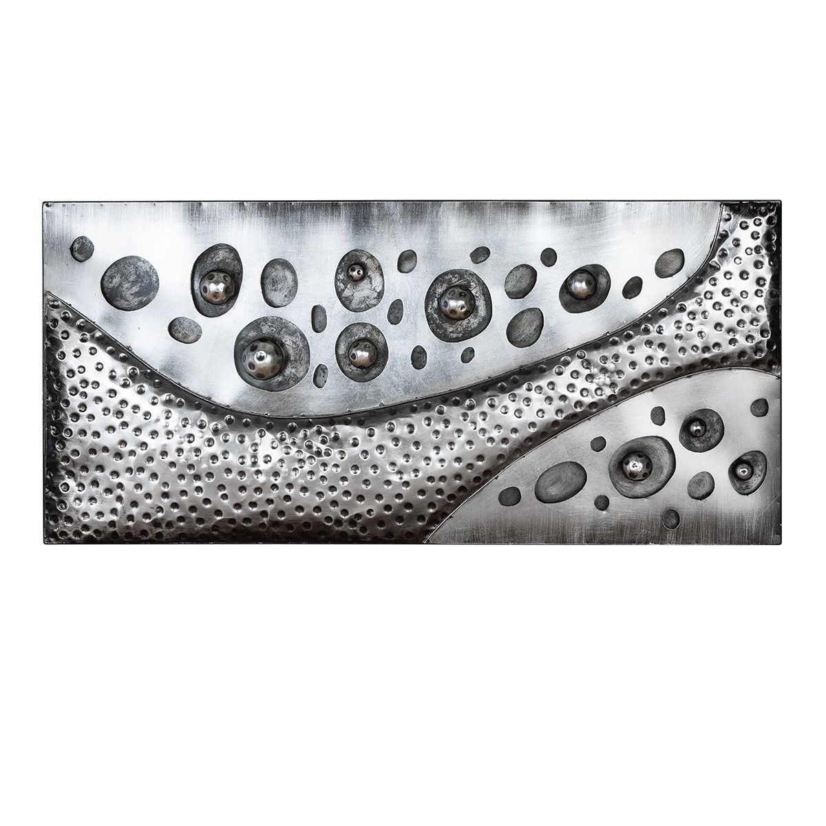 Metallbild Callosti Silberfarben Modern 120x56cm