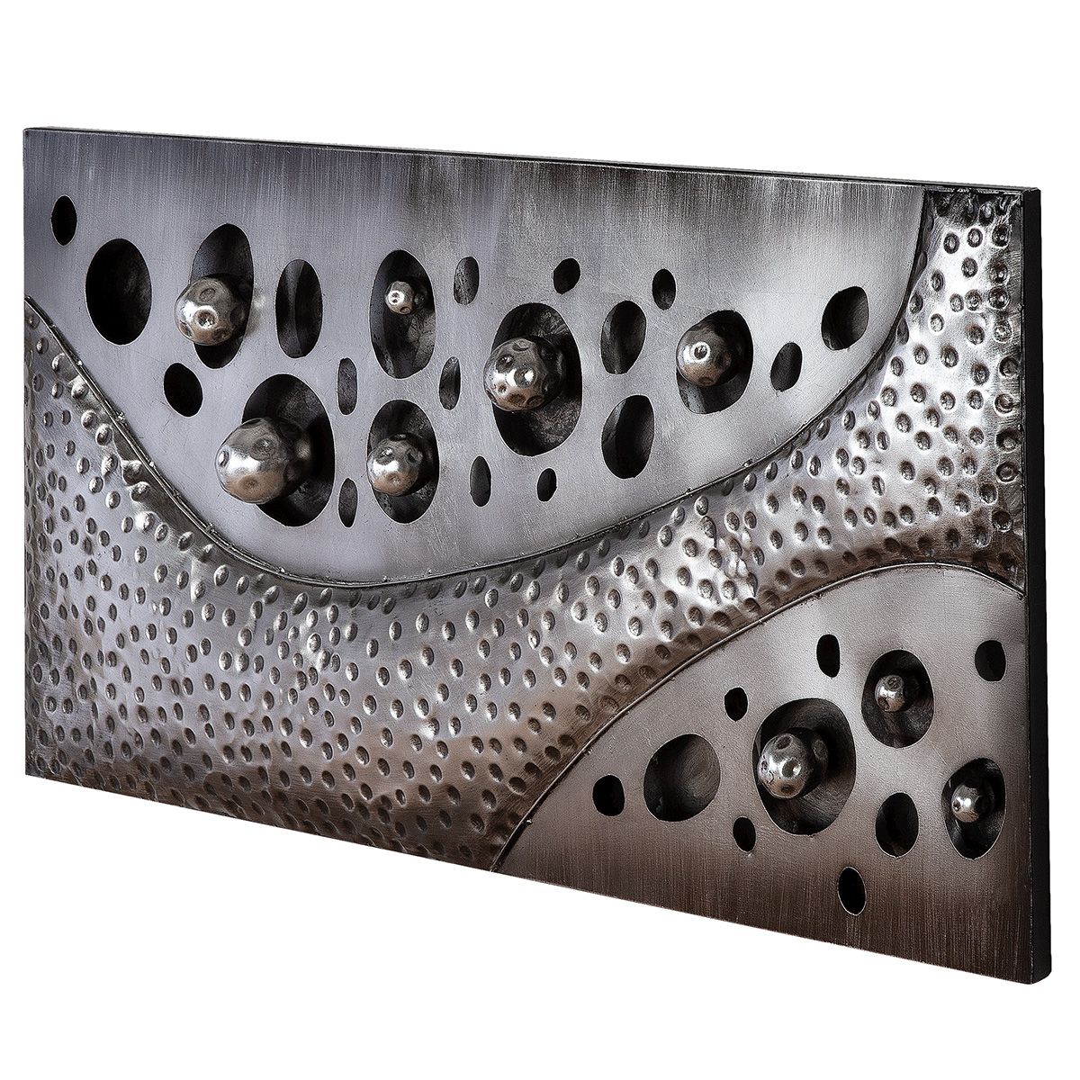 Metallbild Callosti Silberfarben Modern 120x56cm