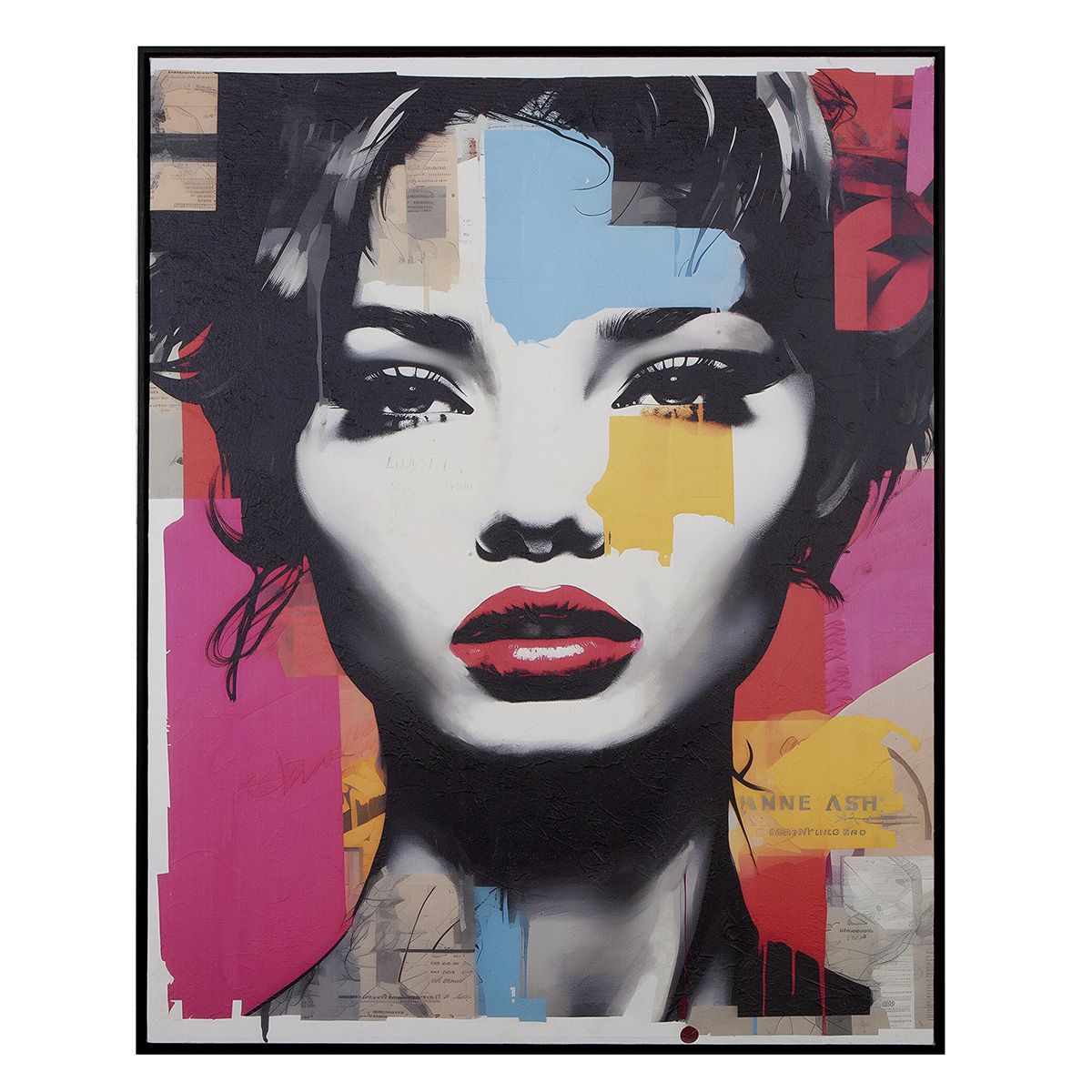 Wandbild Femme Fatale Porträt mehrfarbig 82x102cm Leinwand modern