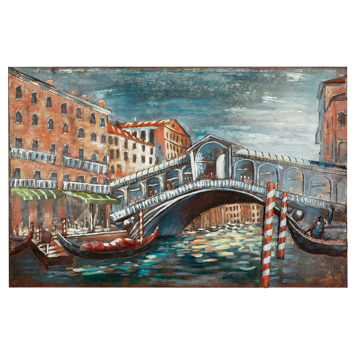 Wandbild Ponte Di Rialto Metall Mehrfarbig 120x80cm