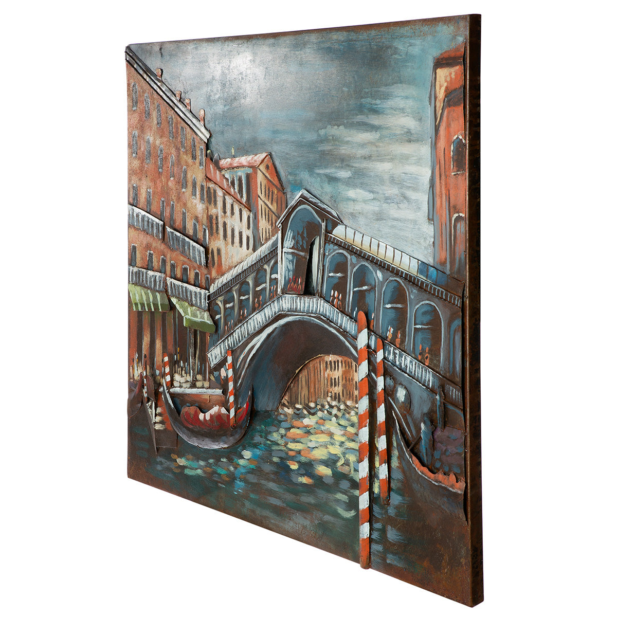 Wandbild Ponte Di Rialto Metall Mehrfarbig 120x80cm