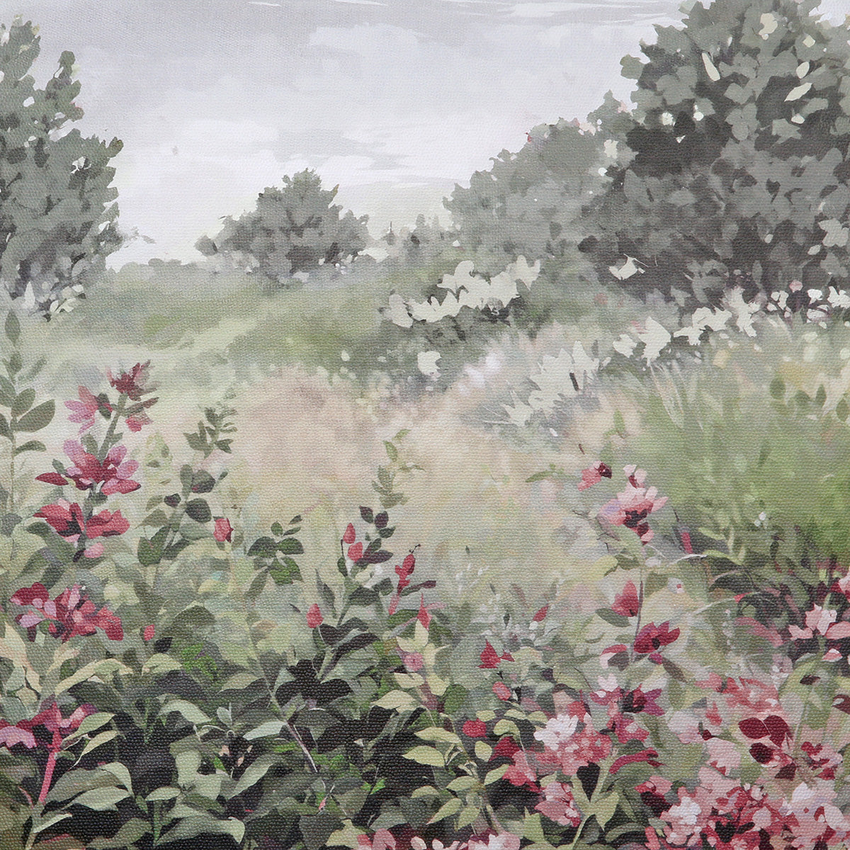 Leinwandbild Wiese Natur Blumen Landschaft quadratisch 60 cm