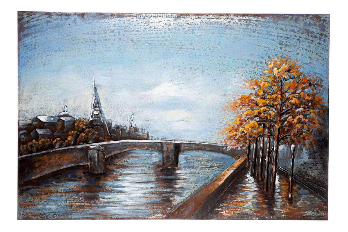 Metallbild Rivière - Natürliche Schönheit 120x80 cm, Kunsthandwerk und Entspannung