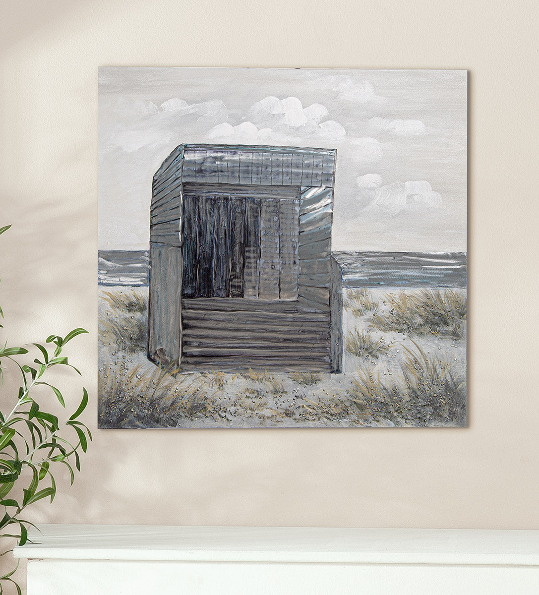 Bild Strandkorb Leinwand grau