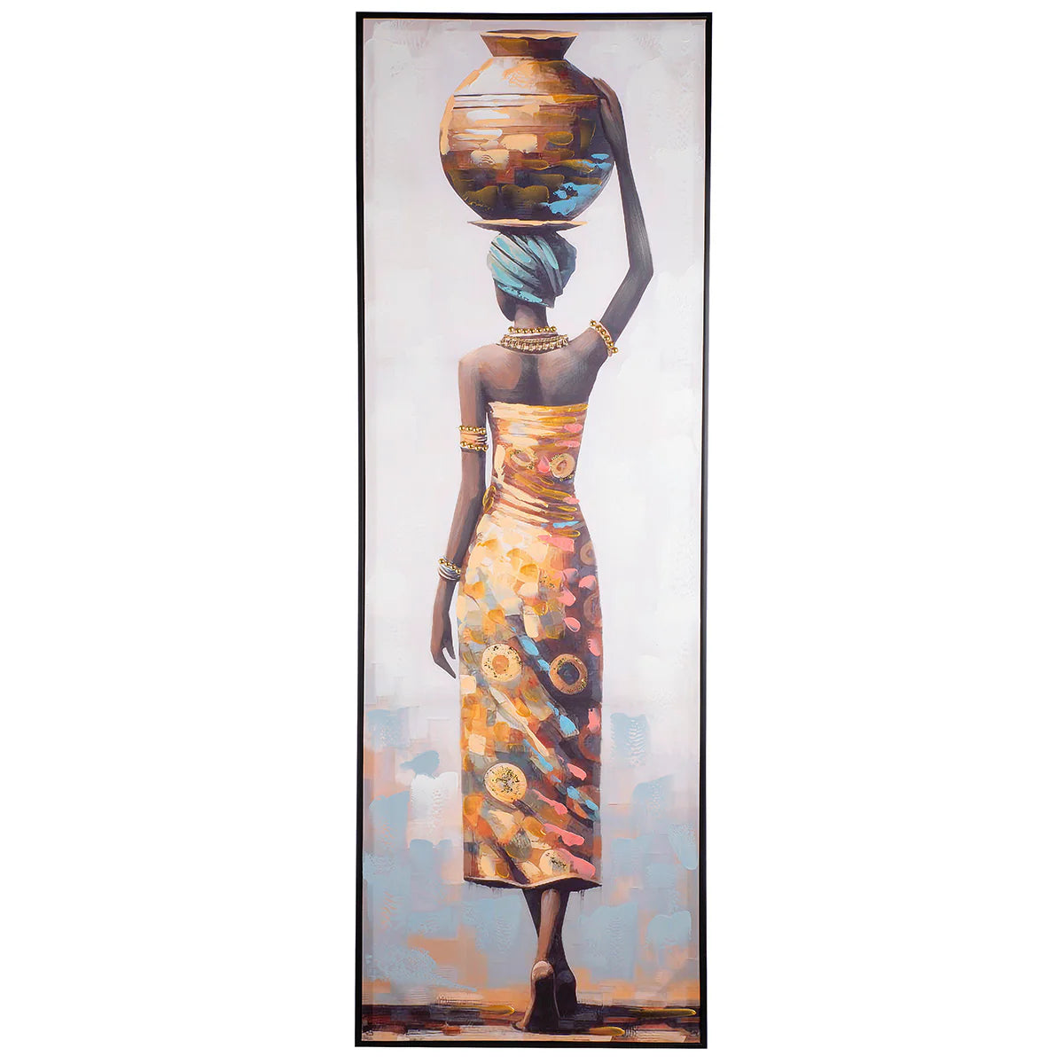 Wandbild Set Makeda Frauenmotiv Leinwand Handgemalt 152x52cm