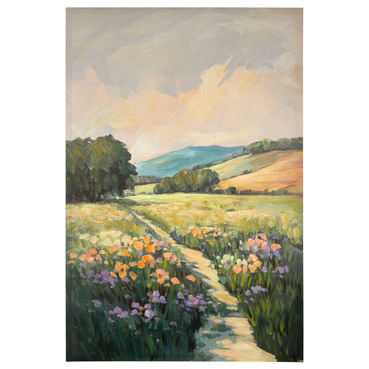 Leinwandbild Karrvag Landschaft Blumen Natur handgemalt 60x90 cm