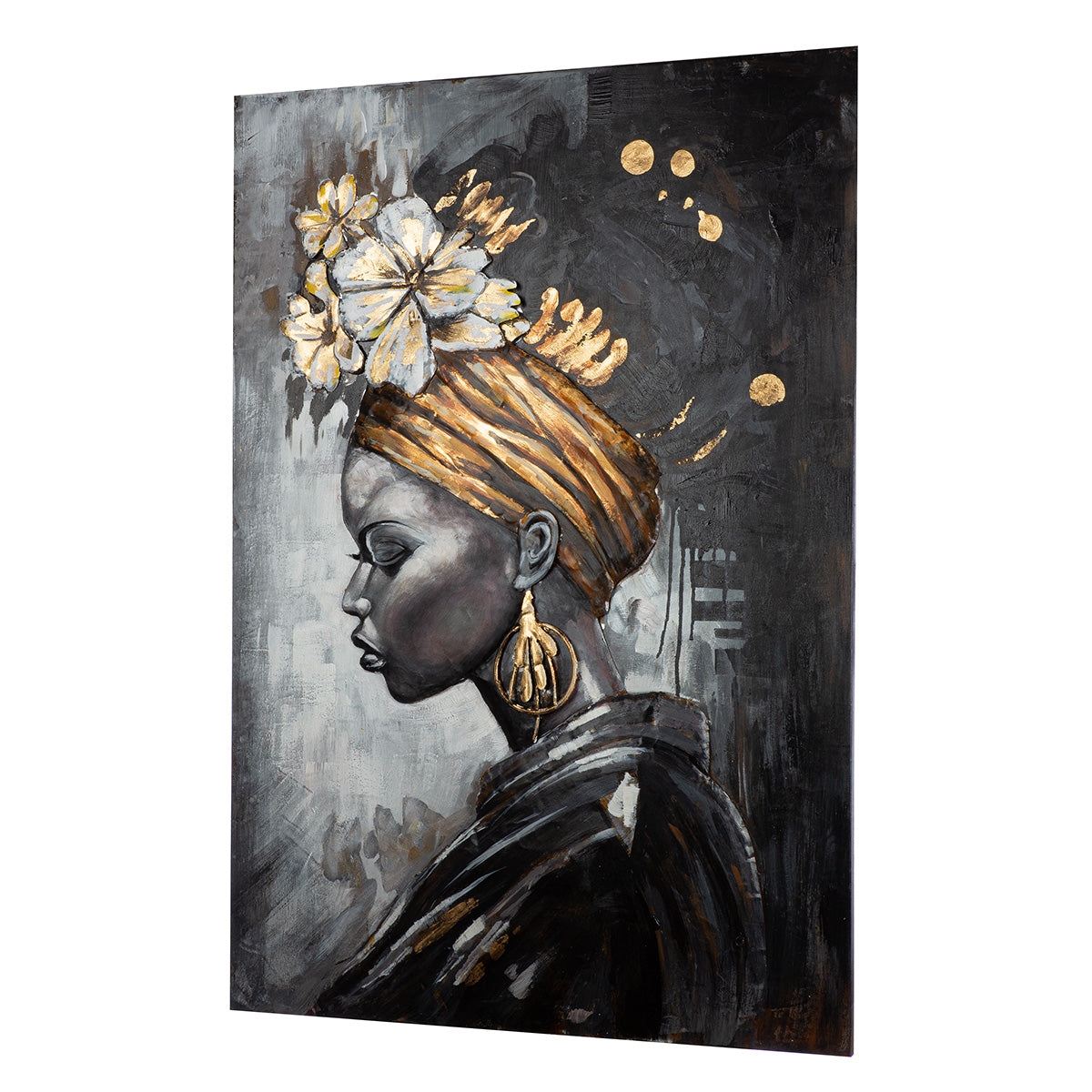 Metall Wandbild Beauty in Black Frauenportrait 3D Optik 120x80cm