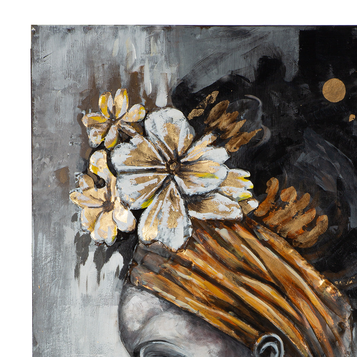 Metallbild Beauty in Black Frauenmotiv schwarz 80 x 120 cm