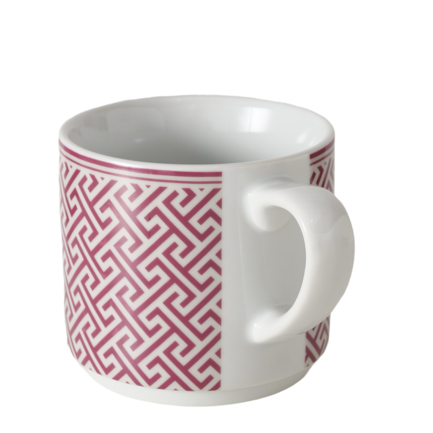 6er Set Porzellan Becher Palazzo 340 ml mit geometrischem Muster