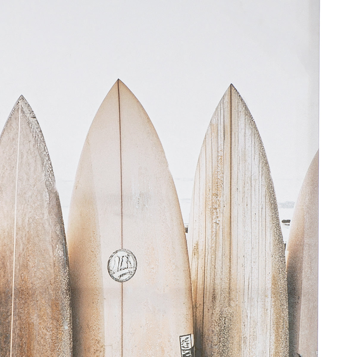 Leinwandbild Surfbretter Strand Holzoptik modern 80x120 cm