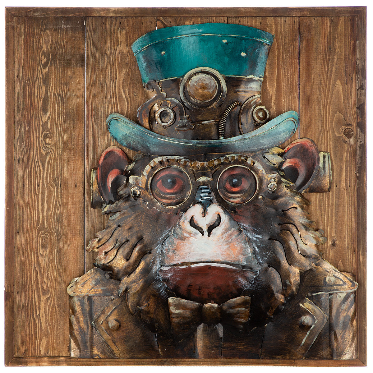 Wandbild Montague Steampunk Affe im Vintage Stil