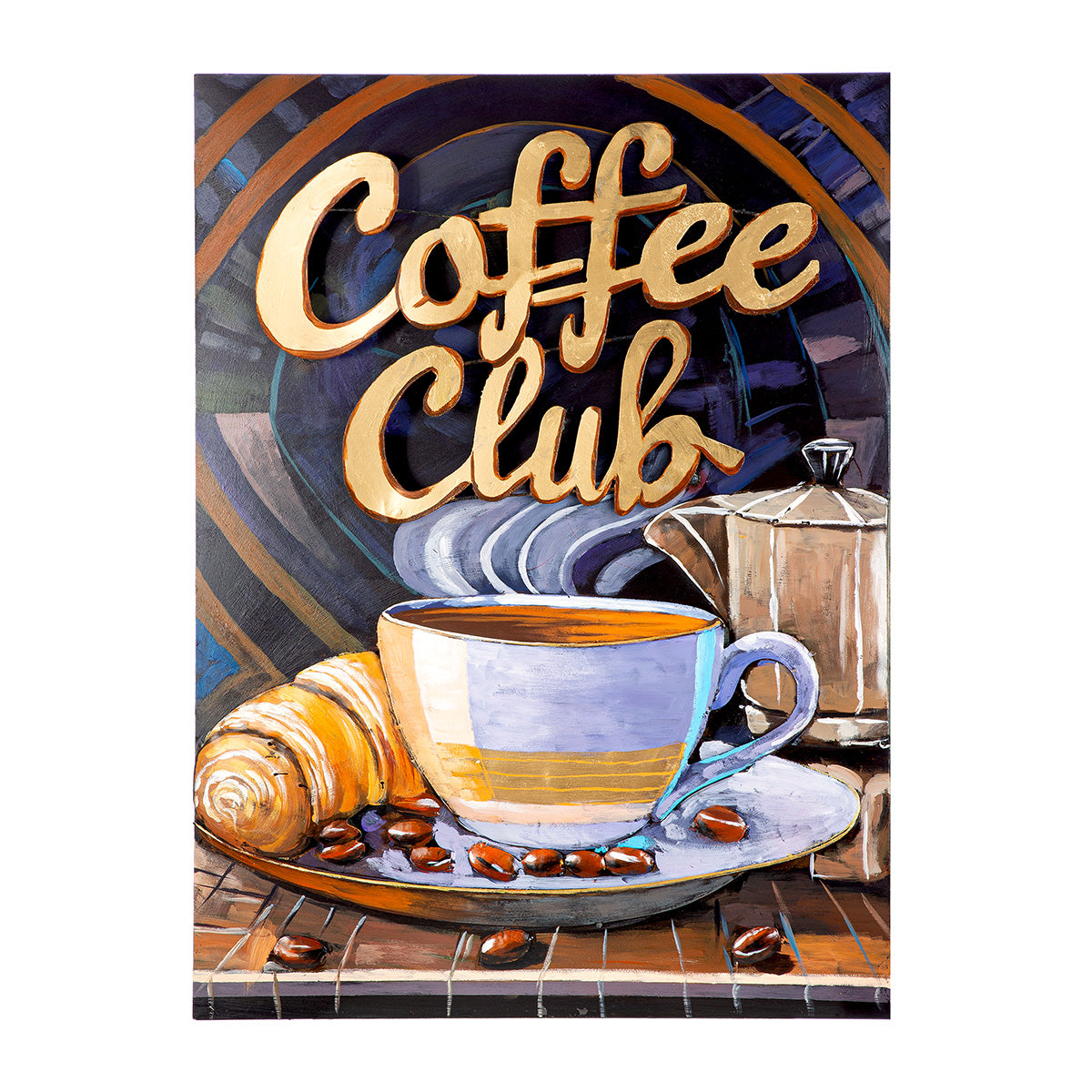 Bild 3D Coffee Club Wandbild modern 80x60cm