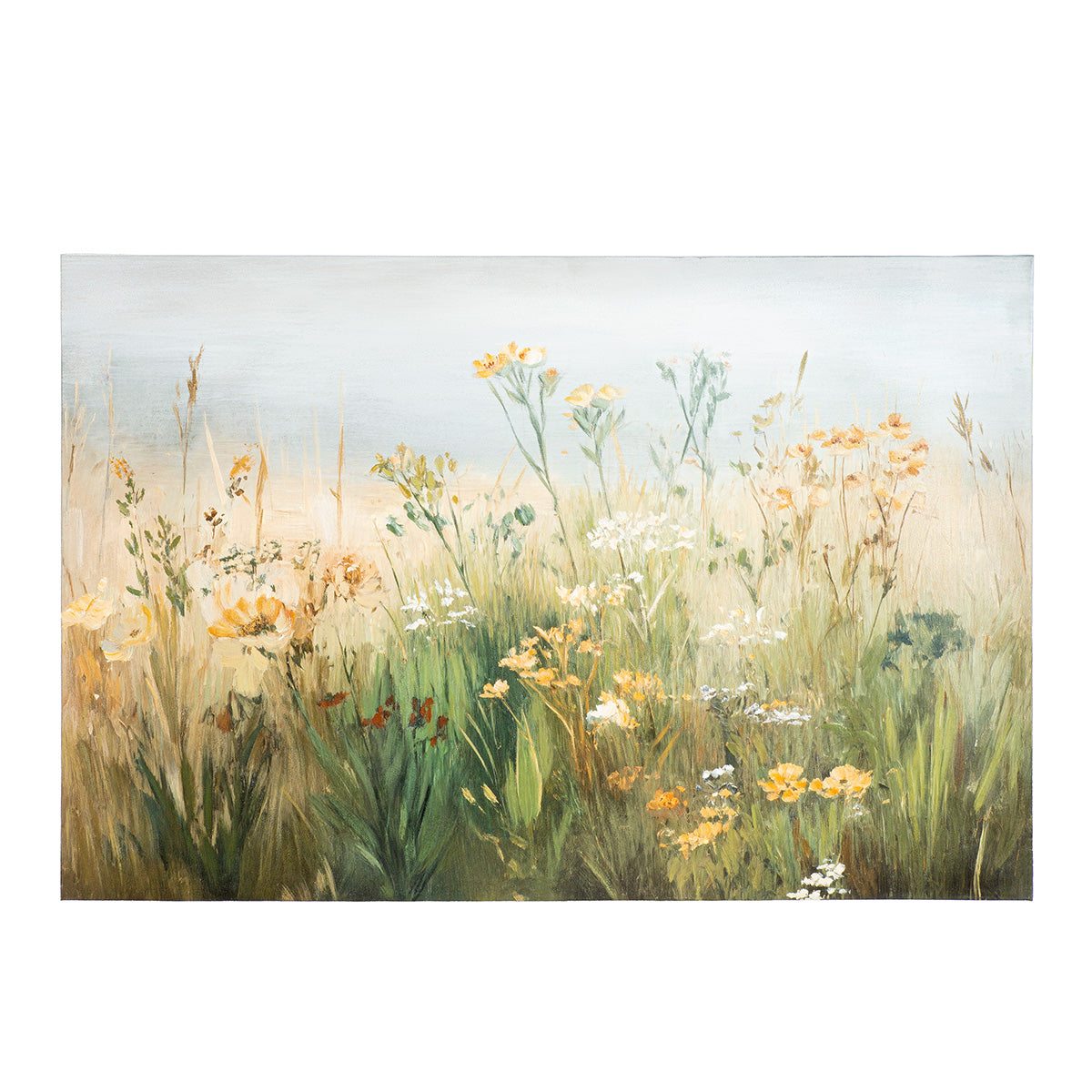 Wandbild Blumenwiese Mina grün gelb 90 x 60 cm