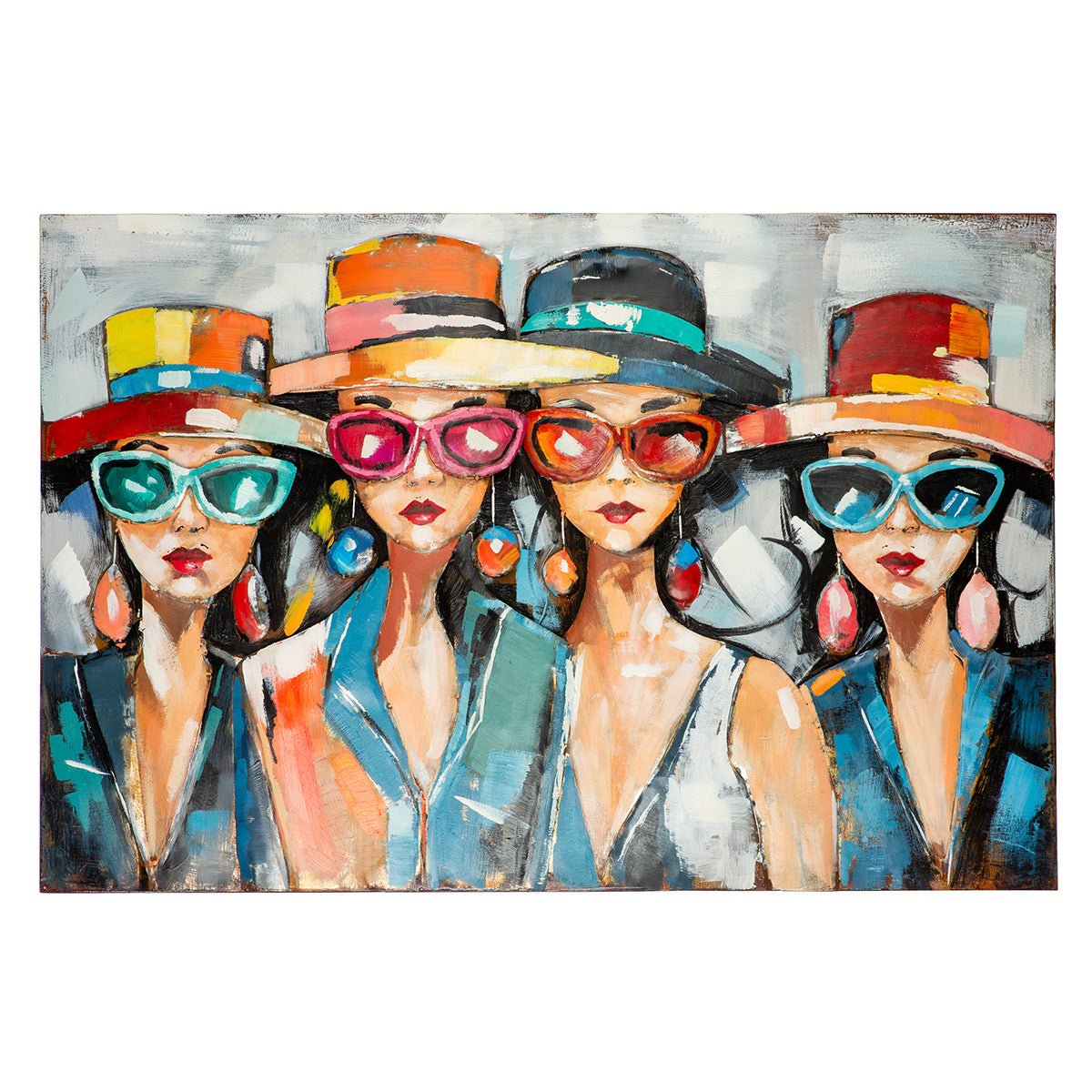 Metallbild Red Lips Society mehrfarbig 120 x 80 cm