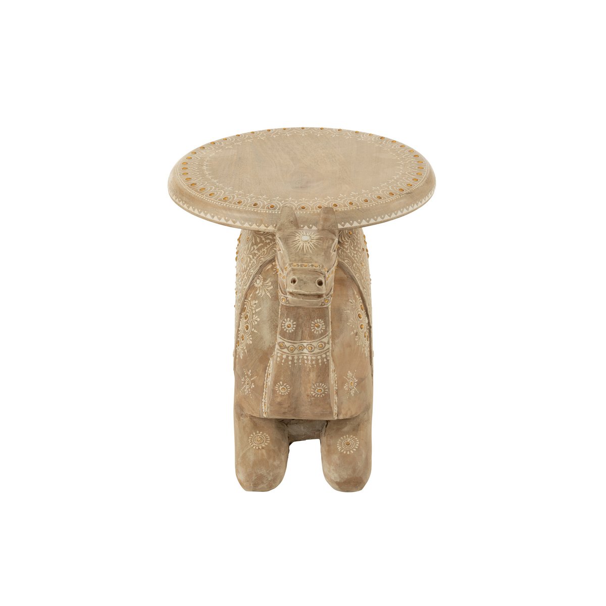 J-Line Side Table Camel Mango Wood Naturel/Weiß