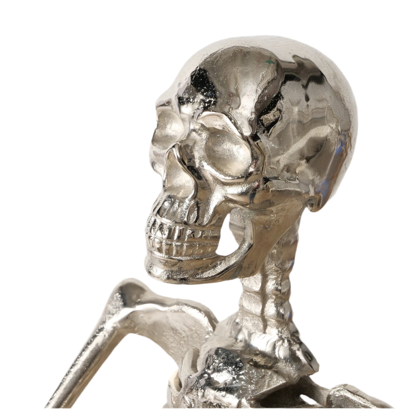 Exklusiver Sektkühler Silver Skull im 2er-Set – Handgefertigtes Skelett Design