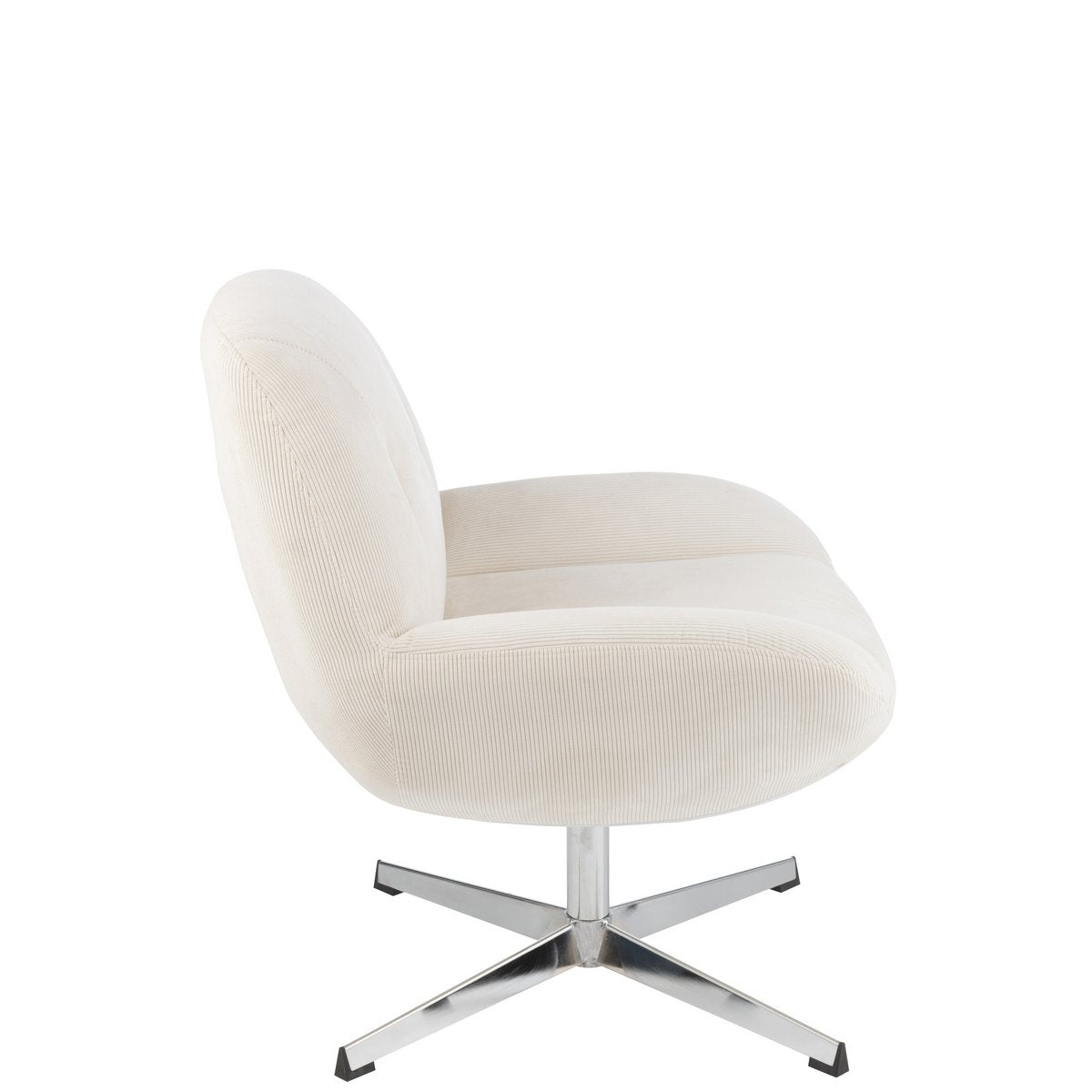 J-Line Loungesessel Chill Metal/Sperrholz Creme/Silber