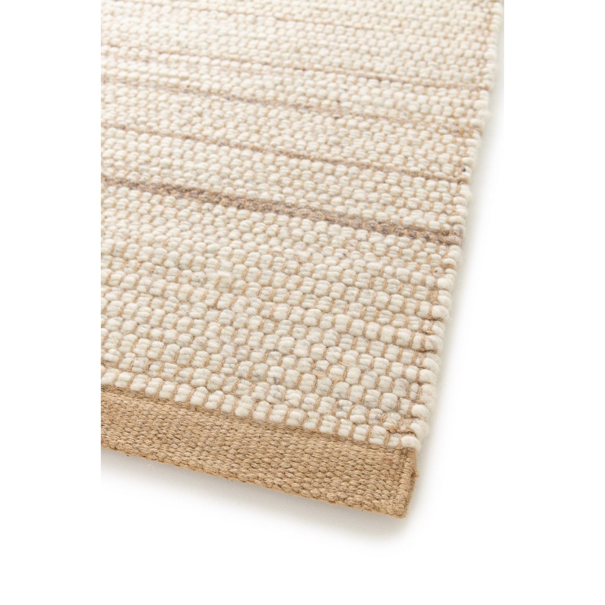 Handgefertigter Wollteppich aus dem Neuland und Jute Marius