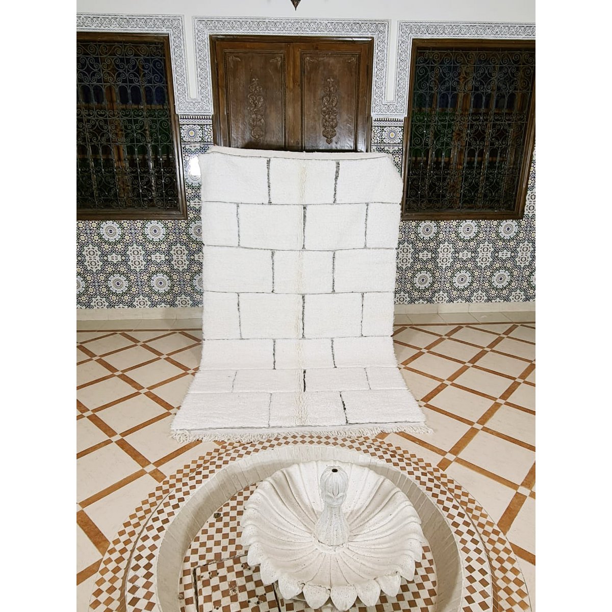 Berberteppich Beni Ouarain reine Wolle 153 x 263 cm