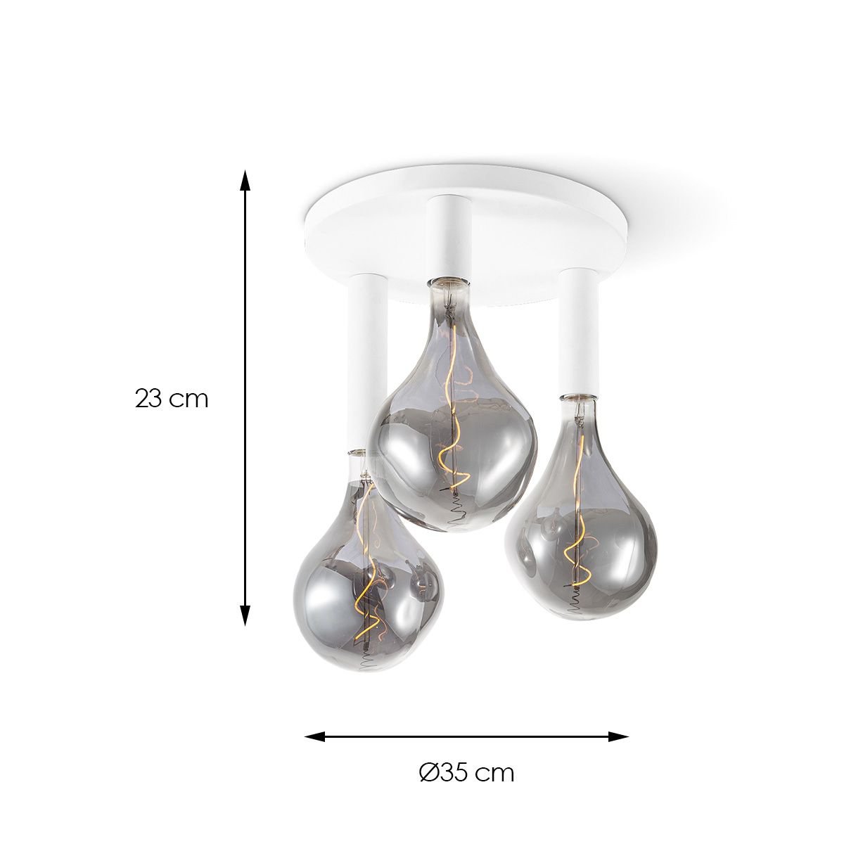 Moderne LED-Deckenleuchte Marna L 3 Lichter - Weiß - Rund